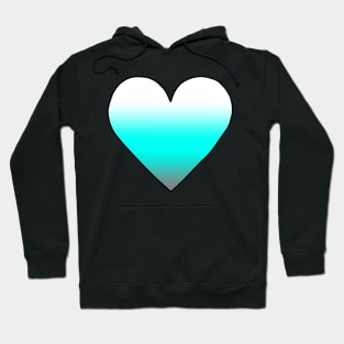 Cute Teal Gradient Heart Sticker Hoodie